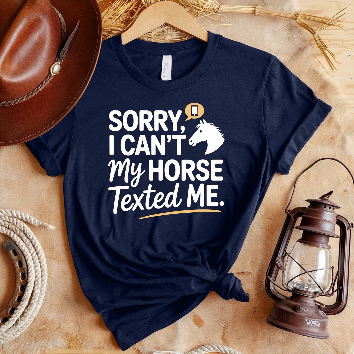 Funny Horse Texted T-Shirt