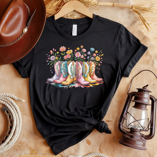 Boots Flowers T-Shirt