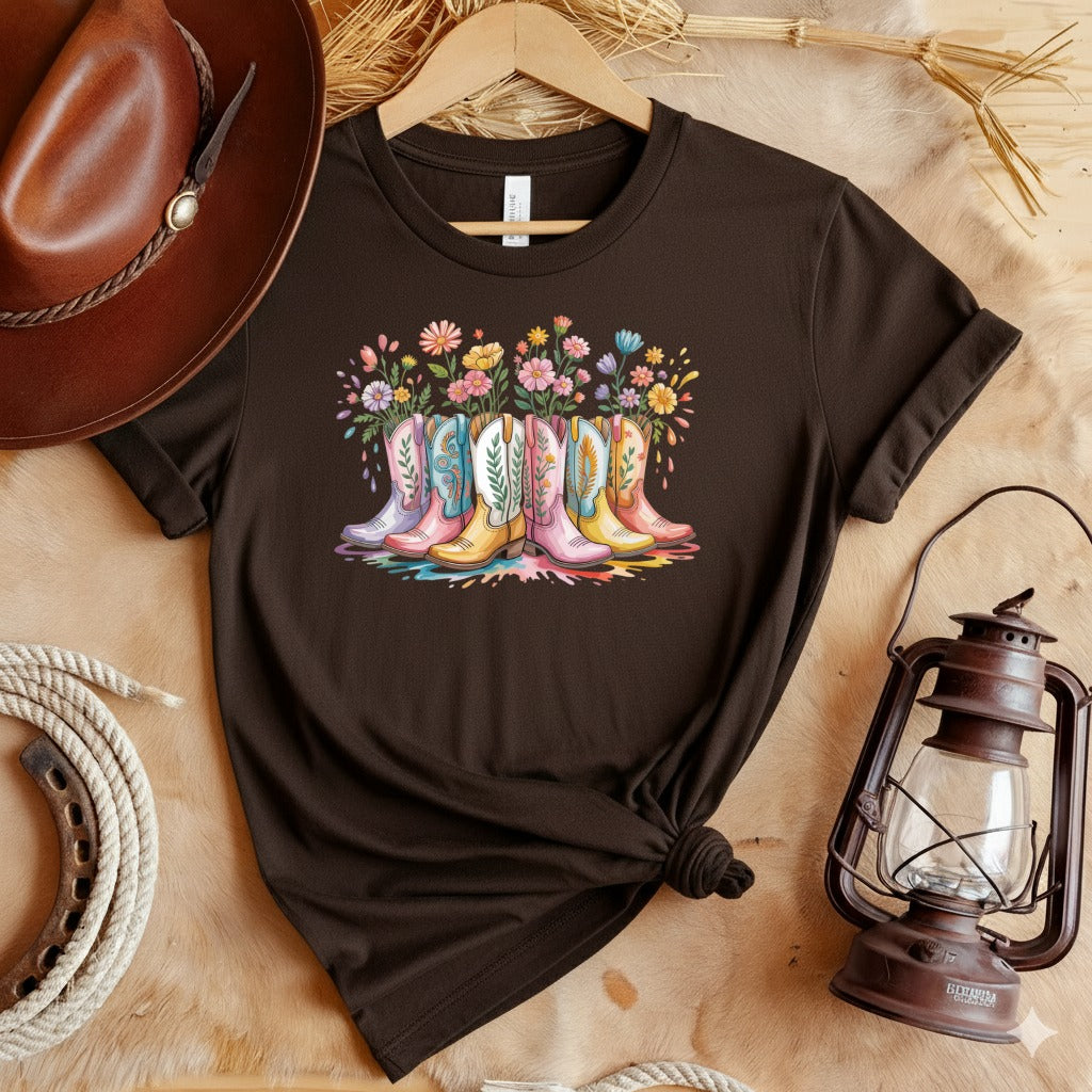 Boots Flowers T-Shirt