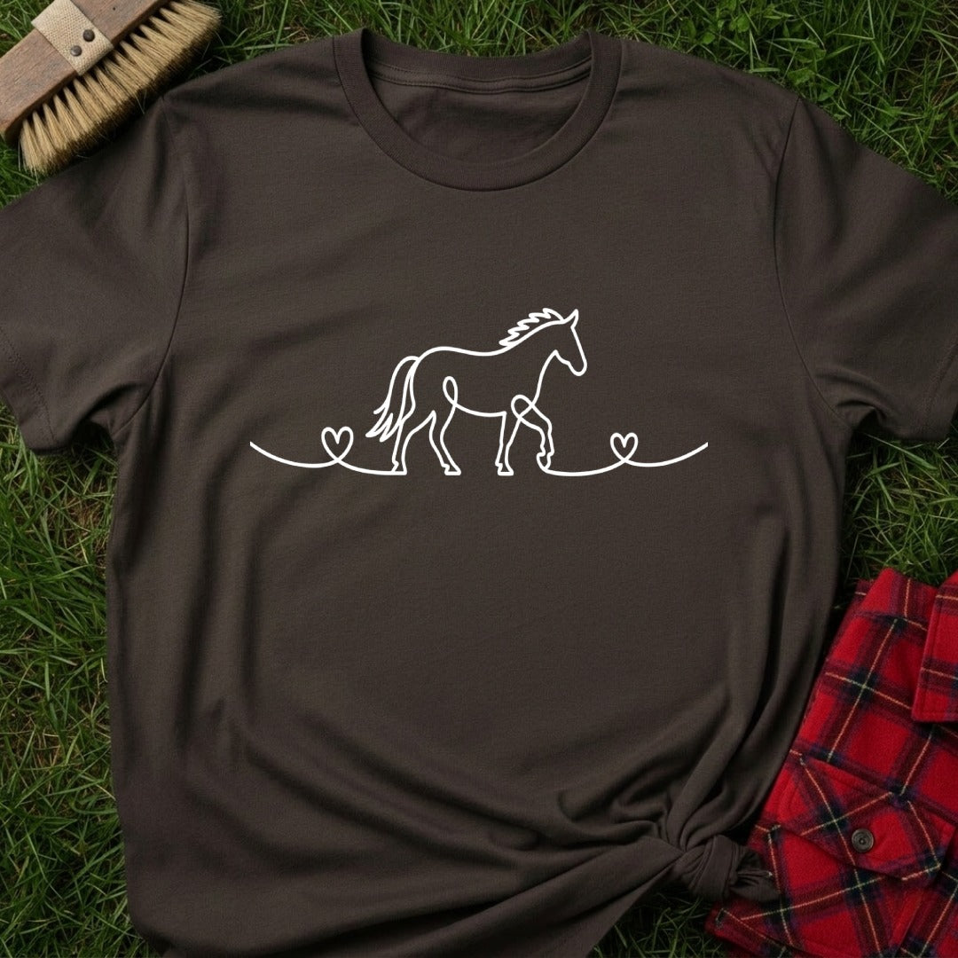 Horse Line Art T-Shirt
