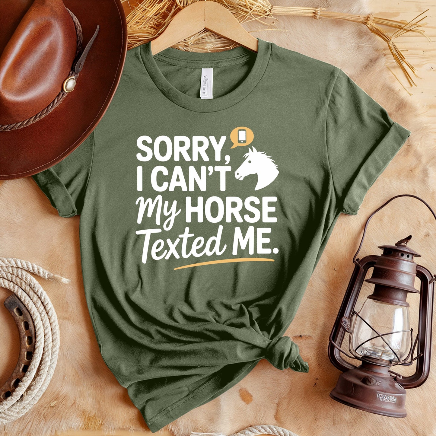 Funny Horse Texted T-Shirt