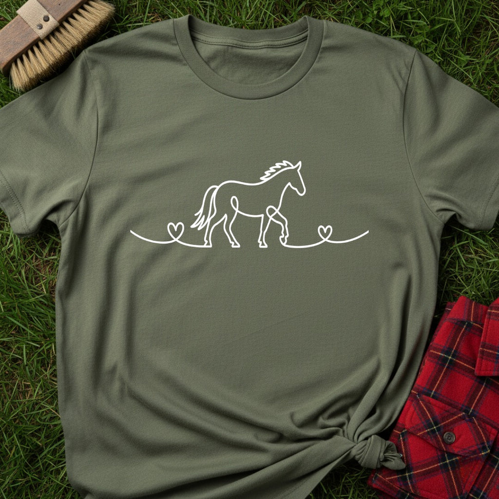 Horse Line Art T-Shirt