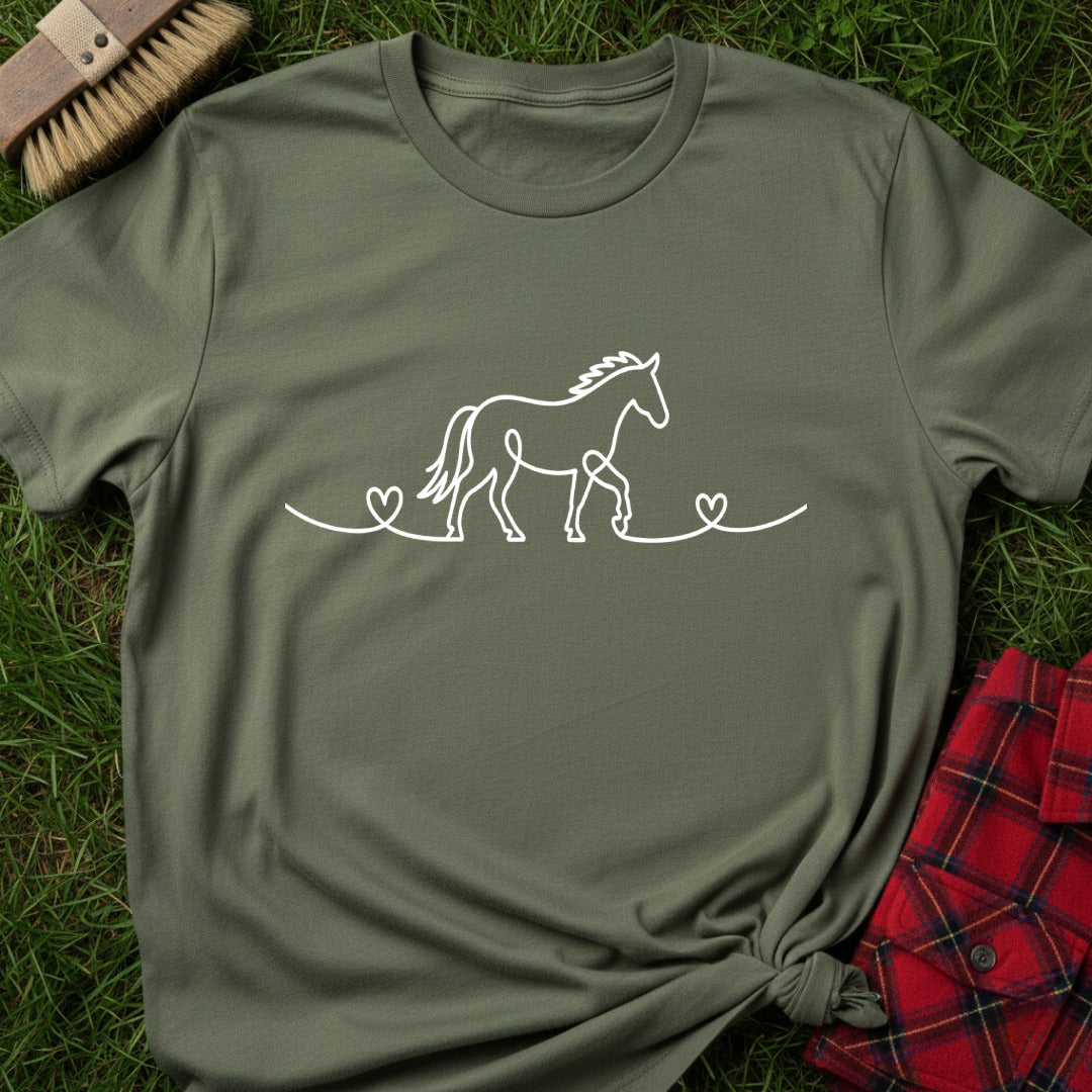 Horse Line Art T-Shirt
